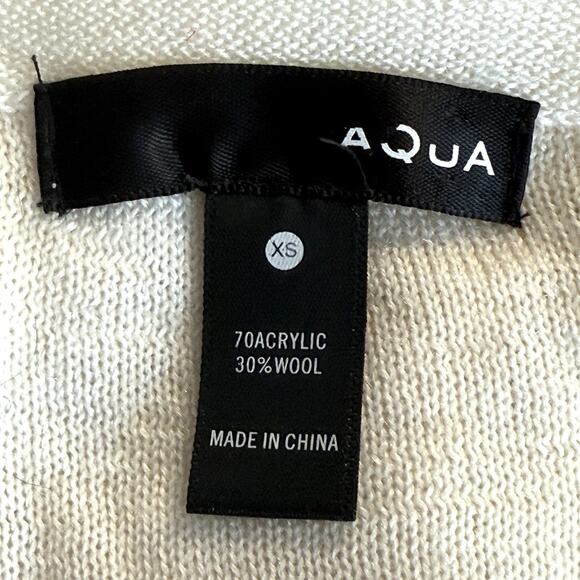 Aqua Brand Ivory Sweater Size XSmall 37" Bust Womens Cut Out Sleeve Wool Blend - Picture 6 of 6